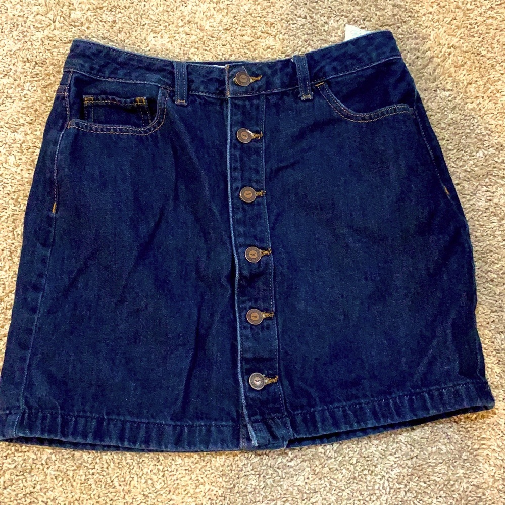 LHollister Ultra High rise button up Jean Skirt - Picture 1 of 3